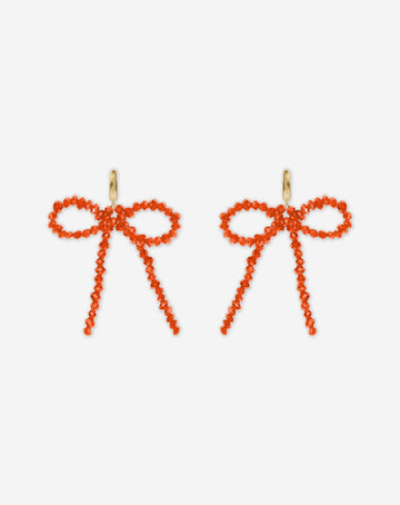 BOW BEADS EARRINGS ORANJE