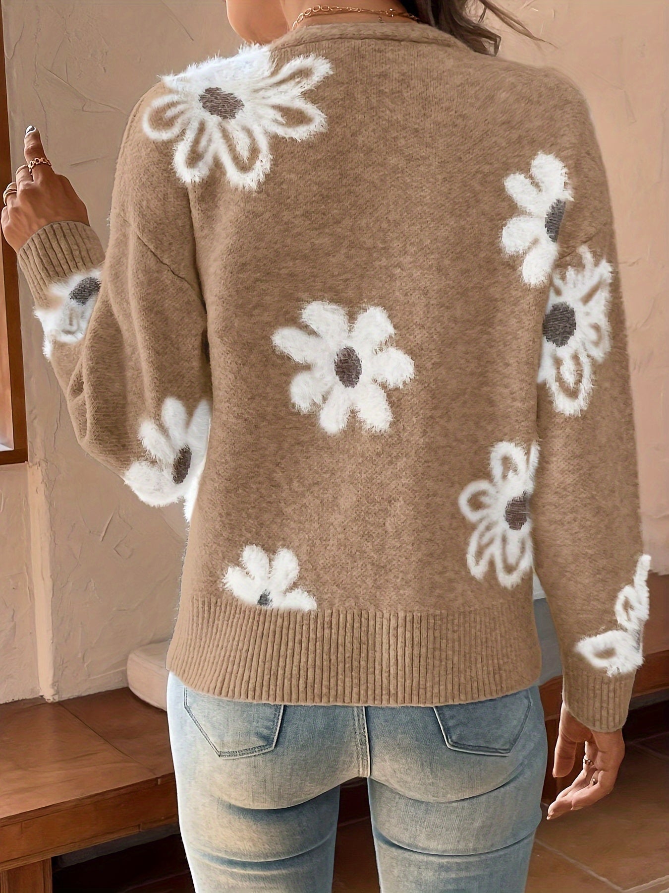 Daisy | Gebreide Cardigan met Bloemmotief