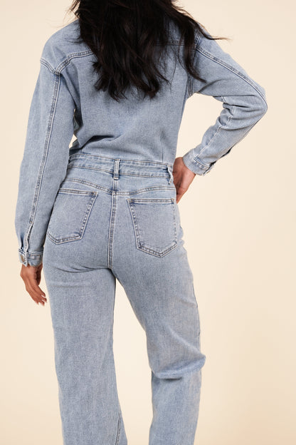 Jenna - Jumpsuit Denim Straight Leg