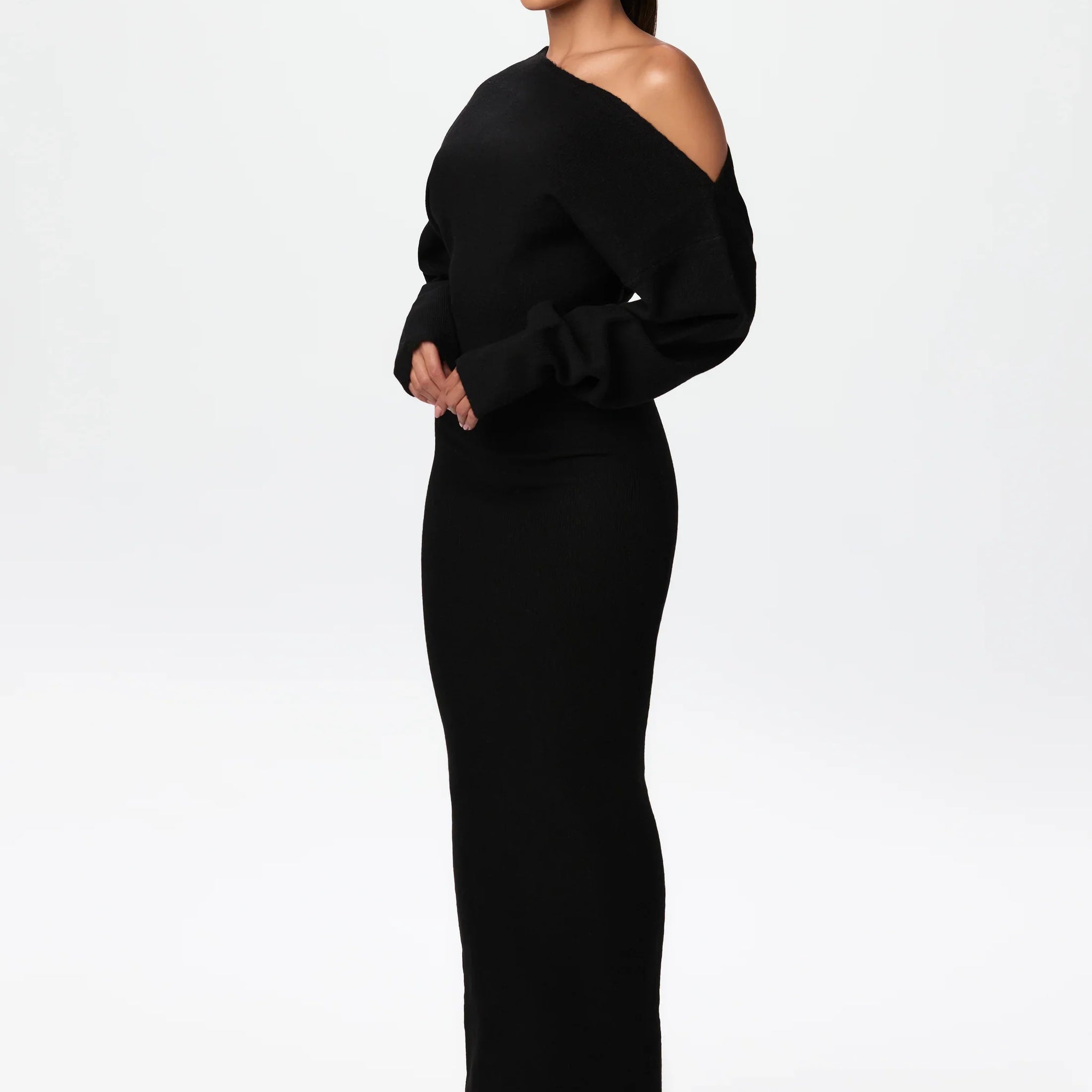 Off-Shoulder Knit Dress