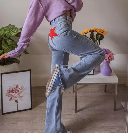 Lola Star Jeans - Oversized jeans met sterren